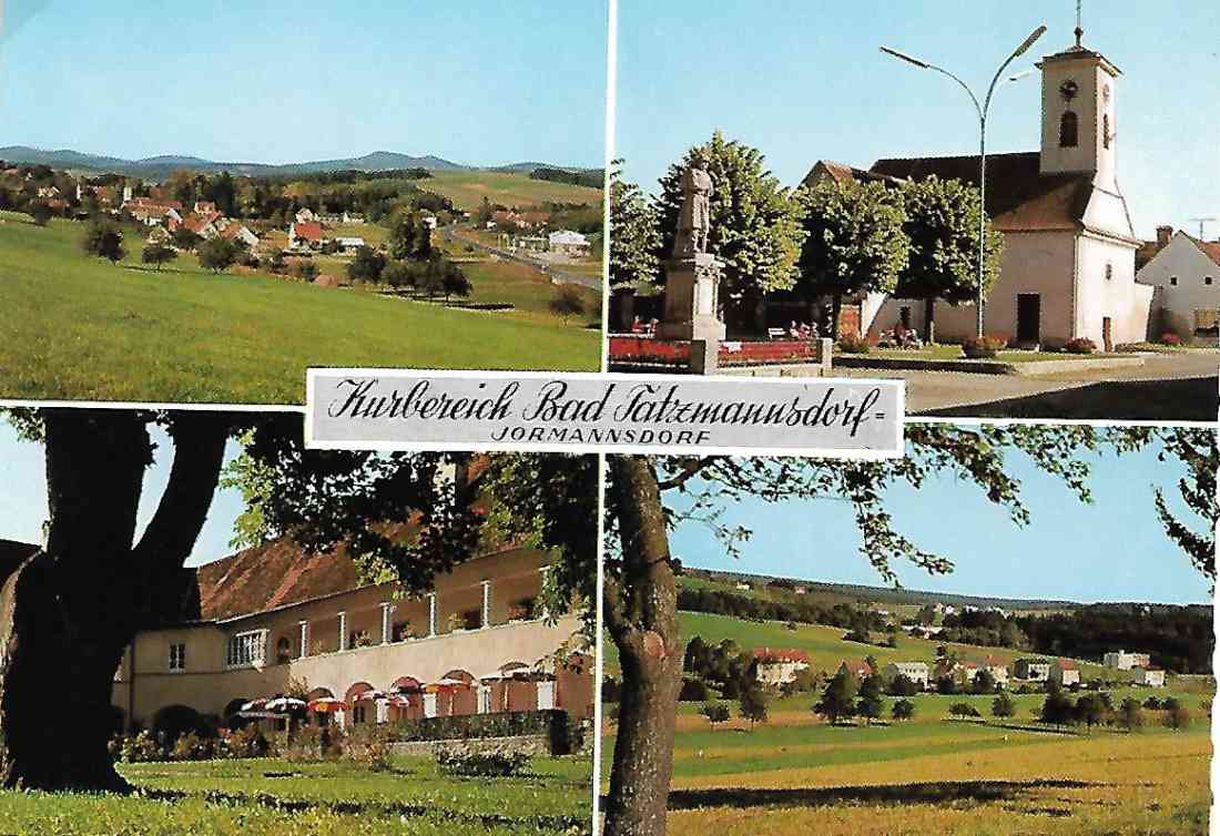 Ansichtskarte aus ca. 1958: Kurbereich Bad Tatzmannsdorf/Jormannsdorf