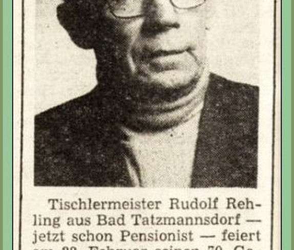 Tischlermeister Rudolf Rehling 70. Geburtstag