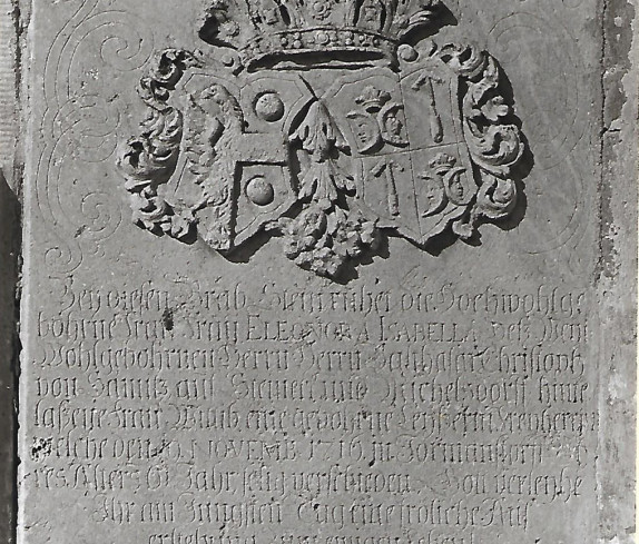 : Epitaph der Gattin Eleonore Isabella, Edle von Samitz, gest. 1716, an der Kirche in Oberschützen